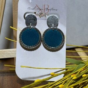 Teal and Silver Statement Earrings
